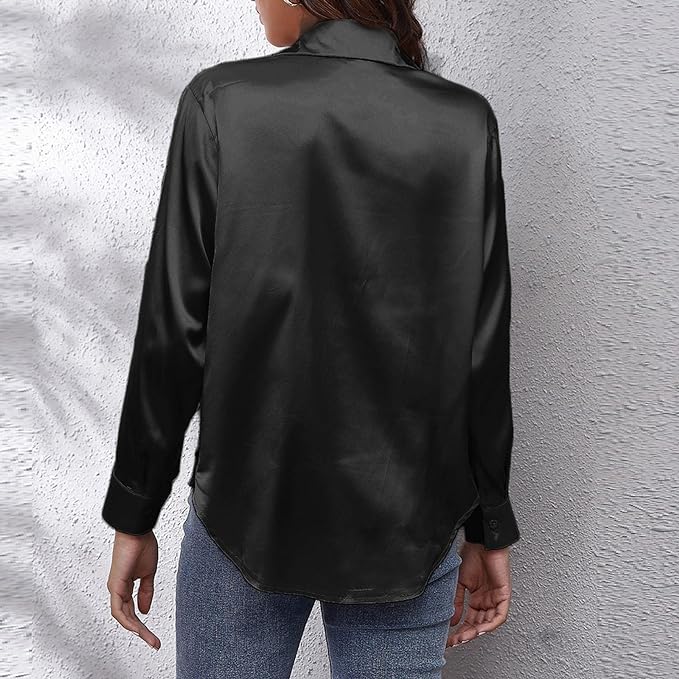 Satin Elegance Long Sleeve T-shirt