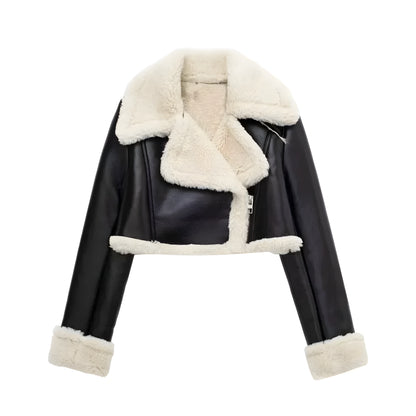 Chic Cropped Aviator Jacket