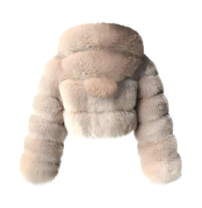 Luxury Hooded Faux Fur Jacket