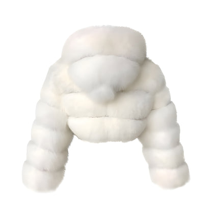 Luxury Hooded Faux Fur Jacket